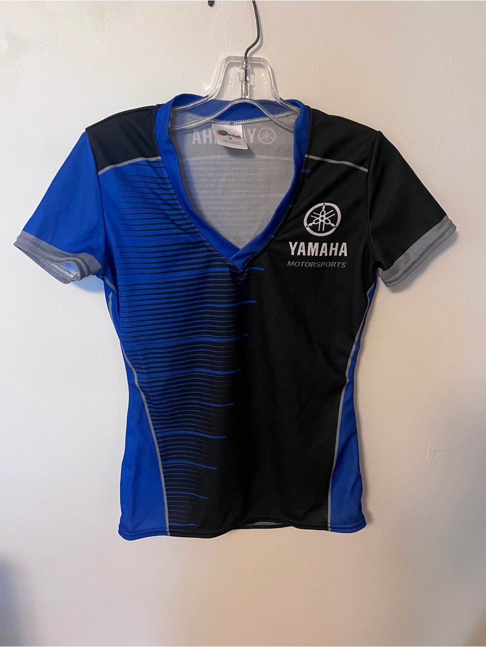 Yamaha Motorsports Employees only Women’s  Blue & Black Performance V-Neck Top